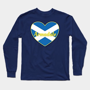 Armadale Scotland UK Scotland Flag Heart Long Sleeve T-Shirt
